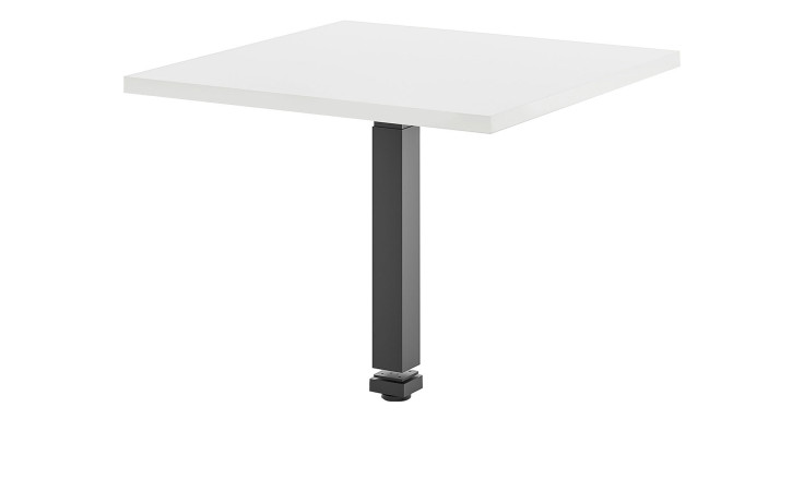 Ecktischplatte vito Vary im Dekor Ice White supermatt mit Gestell in Schwarz matt