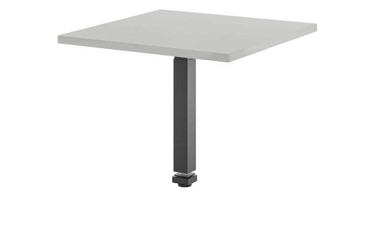 Ecktischplatte vito Vary im Dekor Kreidegrau matt und Gestell in Schwarz matt