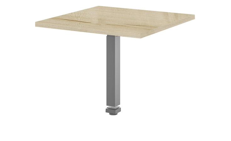 Ecktischplatte vito Vary im Dekor Birke und Gestell in Silber