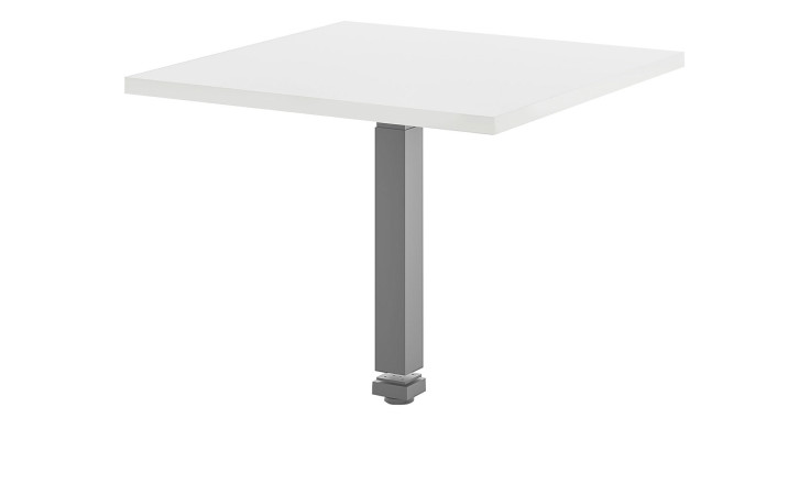 Ecktischplatte vito Vary im Dekor Ice White supermatt und Gestell in Silber