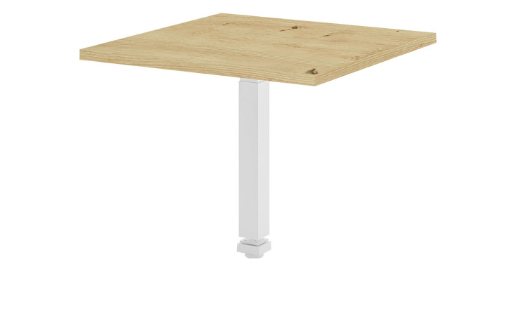 Ecktischplatte vito Vary im Dekor Asteiche und Gestell in Weiß matt