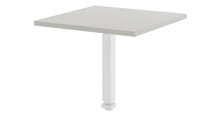 Ecktischplatte vito Vary im Dekor Kreidegrau matt und Gestell in Weiß matt