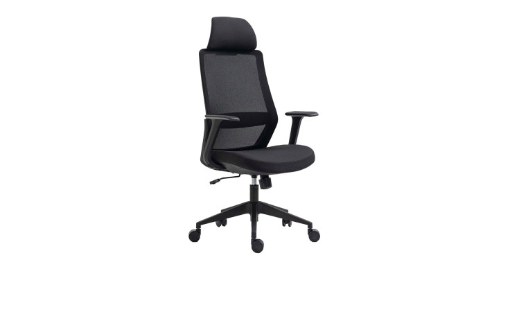 Chefsessel High Back in schwarz mit ergonomisch geformter Rückenlehne