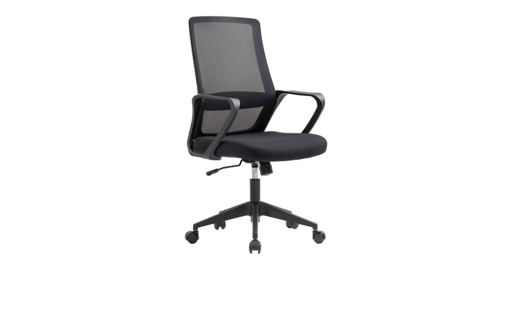 Drehstuhl Dream in schwarz mit ergonomisch geformter Rückenlehne