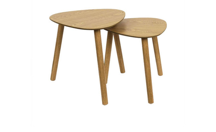 Beistelltisch 2er-Set, Tische in unterschiedlichen Größen im Kiefer-Design