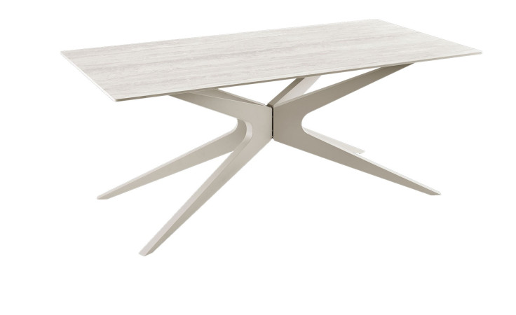 Esstisch Hanna in der Farbe Keramikoptik weiß