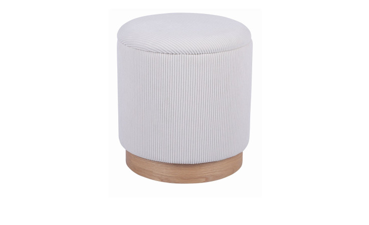 Hocker Lund mit beigem Cord-Stoff