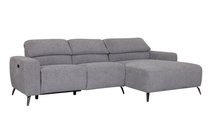 Wohnlandschaft Föhr mit grauem Bezug aus Stoff