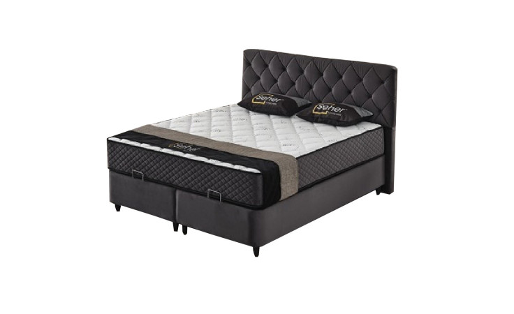 Boxspringbett Undine, in der Farbausführung anthrazit