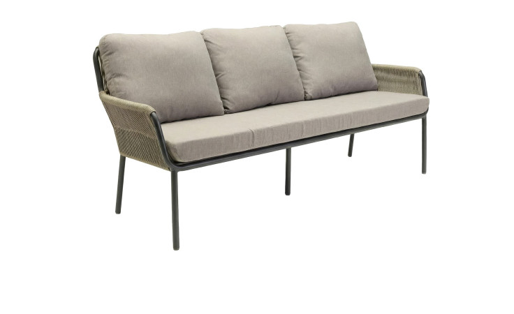 Bank Como von LC Garde in Beige, Gestell in Anthrazit