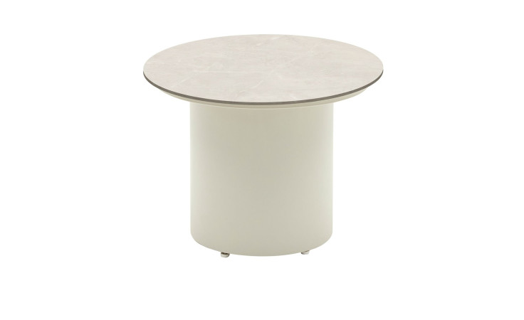 Beistelltisch Puerto in Beige-Taupe, mit runter Platte