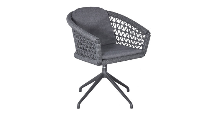 Gartenstuhl Cliff mit dunkelgrauem Rope und Gestell aus Aluminium in Anthrazit