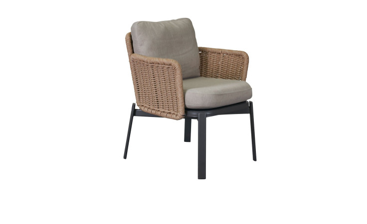 Gartenstuhl Catalina der mit Umrandung aus Seil und Olefin, Gestell aus Aluminium