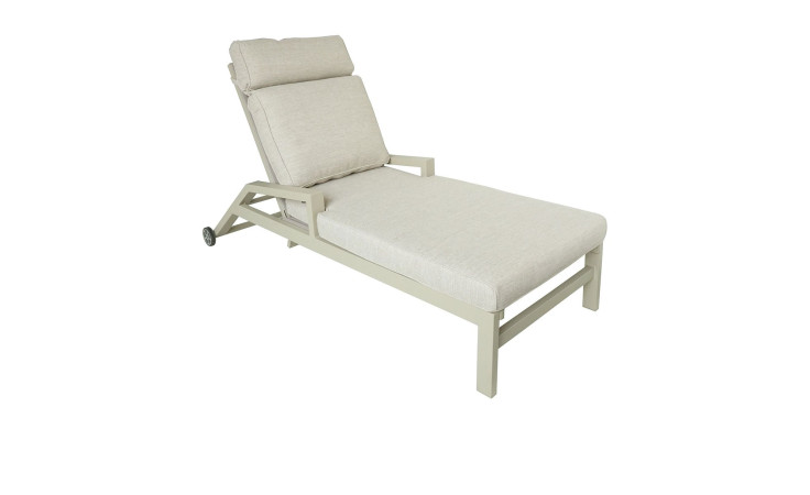 Gartenliege Sondrino in Beige und Taupe, Rückenlehne verstellbar