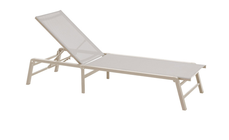 Gartenliege Almeria in Camel-Beige mit verstellbarer Kopfstütze