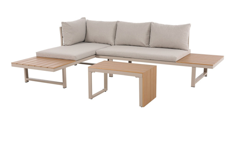 Garten-Lounge-Set 3tlg. Grumo in taupe/beige 