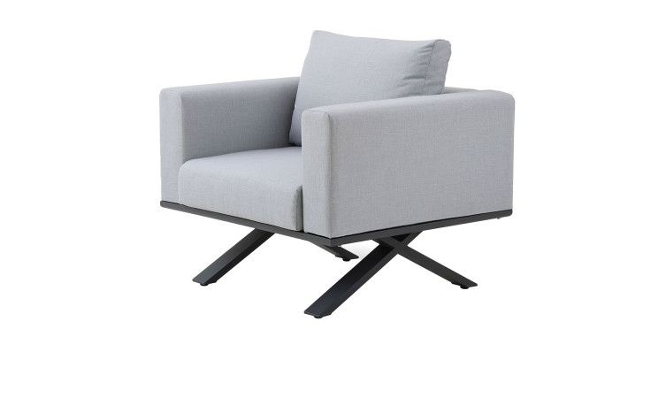 Gartensessel Ravenna in grau mit Gestell aus Aluminium Anthrazit