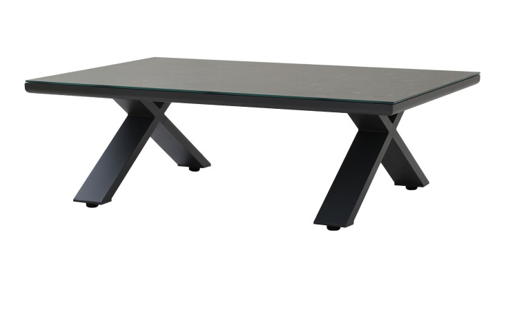 Gartentisch Ravenna, Platte: 3D-gedrucktes Glas, Gestell Aluminium