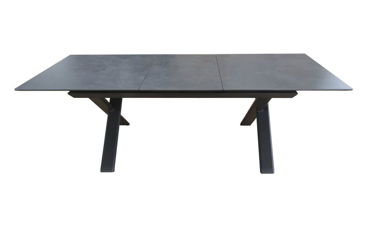 Ausziehtisch Vancouver in Grau/Anthrazit mit X-Gestell