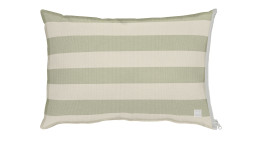Kissenhülle 41 x 61 cm aus Stoff in beige und grau gestreift.