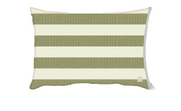 Kissenhülle 41 x 61 cm aus Stoff in grün und beige gestreift.