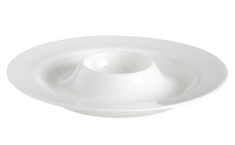 Eierbeche á table aus Porzellan in weiß.