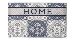 Die Astra Fußmatte Nub Design 75x45 cm zeigt florale Muster und HOME in fetten, bunten Buchstaben in der Mitte.