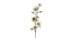 Hamamelis-Pick 51 cm aus Kunststoff mit weißen Blüten, grünen Blätter und braunen Stiel.