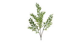 Ruscus-Zweig 50 cm aus Kunststoff in grün mit braunen Stiel.