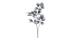 Laubzweig 74 cm aus Kunststoff in grau.