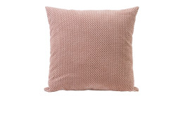 Eine rosa, strukturierte rechteckige Kissenhülle Sven 60x60 cm von Ambiente Trendlife in weicher Synthetikfaser auf Weiß.