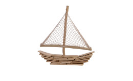 Deko-Boot 45 cm naturfarben aus Treibholz.