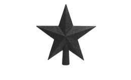 Baumspitze 19 cm in schwarz mit Glitter.