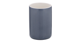 Zahnputzbecher Ava in rauchblau und weiß aus Keramik