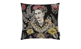 Kissenhülle Frida 45 x 45 cm in schwarz.