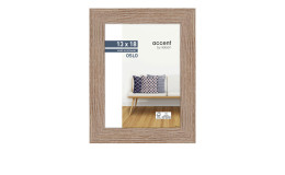 Holz-Bilderrahmen Oslo 13 x 18 cm mit einem Rahmen in holzfarben und transparenten Glas.