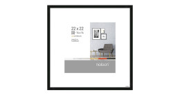 Bilderrahmen Pixel 22 x 22 cm mit einem schwarzen Aluminiumrahmen und transparentem Glas.
