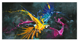 Handpainting 60 x 120 cm, Papagei