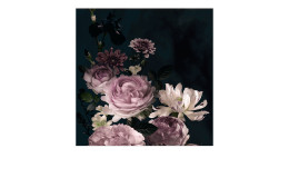 Glasbild Baroque Flowers 30 x 30 cm. Glasbild mit dem Thema - Blumen.