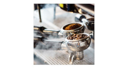 Glasbild Cafe 30 x 30 cm. Glasbild mit dem Thema - Cafe.