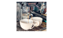 Glasbild Cafe 20 x 20 cm. Glasbild mit dem Thema - Kaffee.