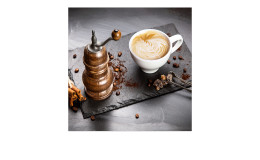 Glasbild Cafe 20 x 20 cm. Glasbild mit dem Thema - Kaffee.