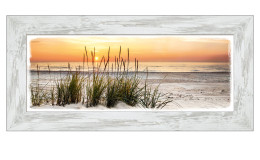 Rahmenbild Lonely Dune 44 x 94 cm. Rahmenbild mit dem Thema - Strand.