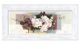Rahmenbild Ornaments with Peonies 44 x 94 cm. Rahmenbild mit dem Thema - Blumen.