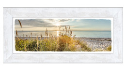 Rahmenbild Wilder Strand 44 x 94 cm. Rahmenbild mit dem Thema - Strand und Meer.