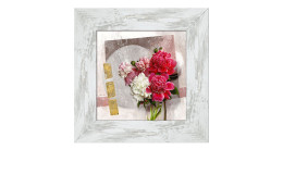 Rahmenbild Ornaments with Peonies 44 x 44 cm. Rahmenbild mit dem Thema - Blumen.