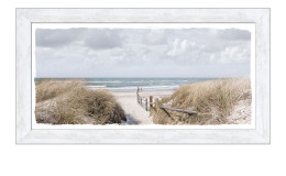 Rahmenbild Way to Beach 69 x 129 cm, Strandlandschaft