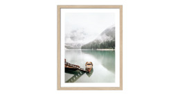 Rahmenbild Bootsfahrt auf Bergsee 33 x 43 cm