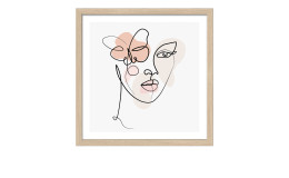 Rahmenbild Line Art Faces 33 x 33 cm