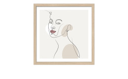 Rahmenbild Line-Art-Faces 33 x 33 cm